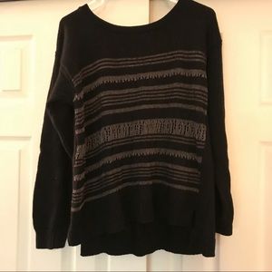 Rock & Republic Silver Mesh Striped Sweater